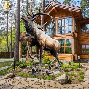 Lebensgroße Tier Outdoor Garten Metall Bronze Hirsch Elch Statue Skulptur zum Verkauf