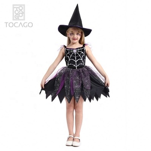 Disfraces de Halloween con sombrero para niñas, <span class=keywords><strong>disfraz</strong></span> de <span class=keywords><strong>bruja</strong></span> araña escalofriante, Estilo clásico - Product Image 1