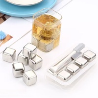 Cubitos de Hielo de Acero Inoxidable, Piedras para Enfriar Bebidas, Cubitos de Hielo de Metal de Grado Alimenticio 304, Reutilizables para Cerveza, Whisky y Otras Bebidas