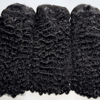 Perruque bouclée naturelle noire birmane en cheveux humains, boucles serrées douces, perruque en dentelle avec ligne de cheveux naturelle, perruque pleine densité