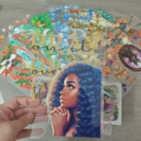 Autocollants UV DTF en gros A5 pour tasses, carnets, transferts, avec motifs Afro Black Girl et impression de logo personnalisé