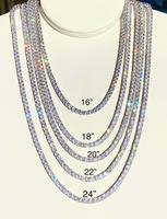 Collier et Bracelet Tennis Moissanite 3mm 4mm 5mm en Argent VVS Effet Diamant pour Hommes et Femmes, Bijoux Fins, Vente en Gros, Dropshipping