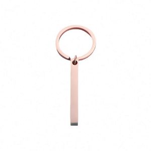 Strip Bar Keychain Blank Stainless Steel Keyring for Promotion <b>Custom</b> Logo 3D Engraving Stamping Rectangle Metal Blank Key Chain - Product Image 3