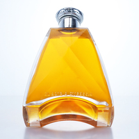 Botol Kaca Super Flint Berkualitas Premium Bentuk Unik 300ml 330ml 700ml 750ml Dengan Tutup Sekrup untuk Whisky Brandy