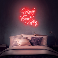 Livraison gratuite, livraison directe, lettres lumineuses LED en PVC, verre et silicone personnalisées de 50 cm, inscription « Love Happily Ever After », enseigne au néon