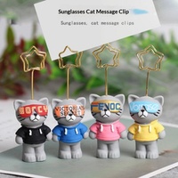 Supports décoratifs en résine pour lunettes de soleil peintes, motifs chat, étanches, mini-clips pour messages/photos, porte-cartes de visite et photos – Vente en gros