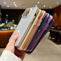 Étui de téléphone de luxe en argent, design valise, antichoc, protection intégrale de l'objectif, prise en main fine pour iPhone
