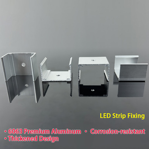 Accessoires pour bande LED néon flexible en silicone, support de fixation en aluminium à clipser, fixation pour éclairage linéaire encastré, pack commercial - Product Image 1