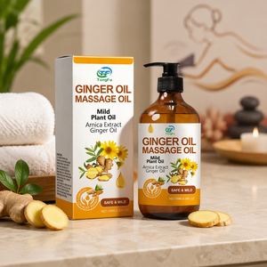 Olio Essenziale di Zenzero 100% Naturale con Estratto di Arnica, Cura del <span class=keywords><strong>Corpo</strong></span>, Massaggio, Riduzione del Dolore Muscolare per Uomini o Donne, Etichetta Privata - Product Image 1