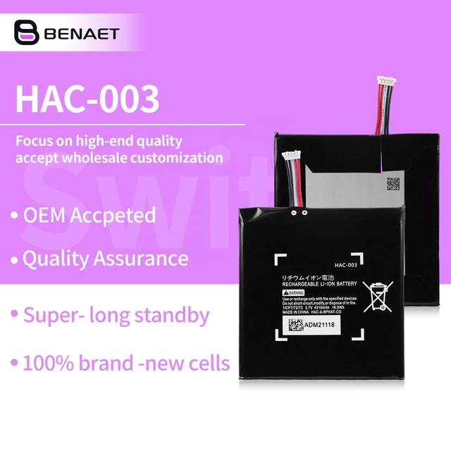 OEM Factory Battery Full Range of Battery HAC-003 for Switch 2017 Switch 2019 Switch Lite Rechargeable Built-in Batteries