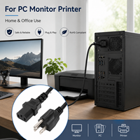Câble d'alimentation UL homologué 10A 125V NEMA 5-15P vers IEC C13, 18AWG 3C, prise US, câble CA pour PC, ordinateur portable, moniteur, personnalisable