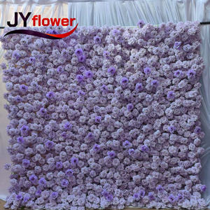 JY personalizado realista seda 3D pluma peluda flor de loto boda telón de fondo para <span class=keywords><strong>el</strong></span> Día de San Valentín y Acción de Gracias-blanco crema - Product Image 4