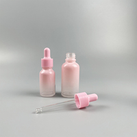 ODM fournisseur 15ml flacons compte-gouttes en verre rose dégradé pour emballage cosmétique de parfum d'huile essentielle