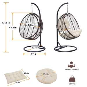 Hot <b>Sale</b> Garden Patio Swing Outdoor Indoor Wicker Basket Hanging <b>Egg</b> <b>Chair</b> - Product Image 2