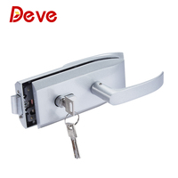Serrure de porte en verre sans cadre de bureau Serrure de poignée de porte en verre de cloison en aluminium