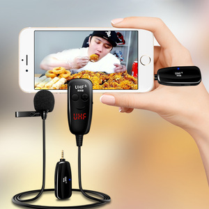 ไมโครโฟนไร้สายแบบหนีบปกเสื้อ UHF สำหรับบันทึกวิดีโอ YouTube และ <span class=keywords><strong>ASMR</strong></span> - Product Image 2