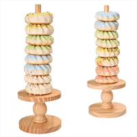 Support à donuts en bois style ferme, réutilisable, plateaux décoratifs style campagnard, pour décorations de fêtes prénuptiales et anniversaires