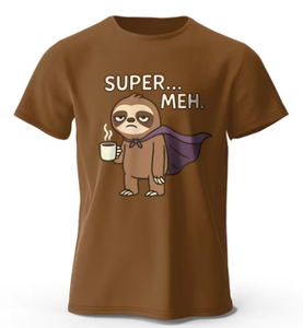 T-shirt imprimé Super Meh pour homme, 100 % coton, coupe oversize, avec motifs décontractés, pour femme, hauts d'été, streetwear décontracté - Product Image 1
