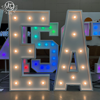 Lettres lumineuses blanches personnalisées, grandes lettres LED lumineuses pour la décoration de mariage et de fête