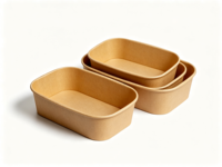 Bols ronds en canne à sucre biodégradables, bols en bagasse de canne à sucre, bols à salade en bagasse de canne à sucre avec couvercle en PET
