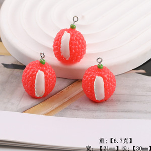Perles de fruits réalistes et adorables (oranges, litchis) en résine plastique, accessoires de bijoux DIY, jouets alimentaires pour enfants - Product Image 3