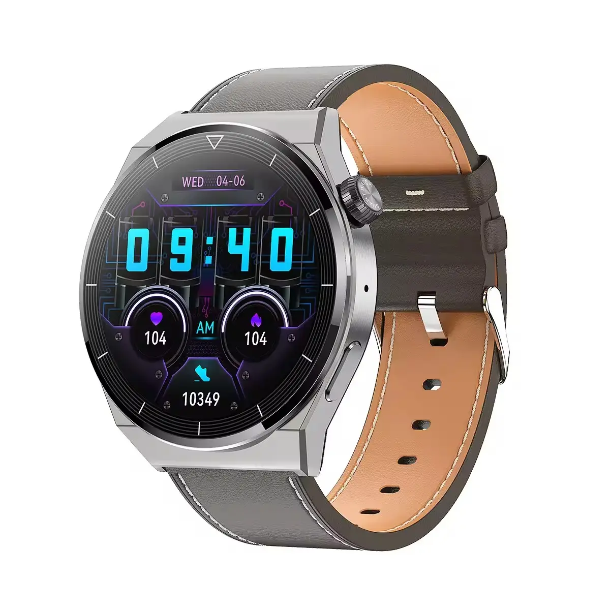 Hk46 HD büyük yuvarlak ekran kalp hızı izle Gt3 Pro egzersiz kalp hızı algılama akıllı saat