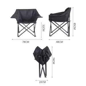 Chaise de camping moderne à cadre en aluminium avec accoudoirs, pliable, pour l'extérieur, la pêche et comme chaise lune - Product Image 4
