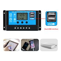 GCSOAR AT1024 10A 12V 24V Régulateur de Charge Solaire PWM Avec Grand Écran LCD