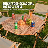 Table pliante hexagonale portable en acier inoxydable, table de camping moderne, mobilier d'extérieur, pique-nique, barbecue, pliable