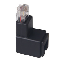 Adaptor RJ45 Kustom Cat5e Cat6e Jaringan LAN Ethernet Siku 90 derajat Sudut Kanan Bentuk L Konektor RJ45 untuk Kabel Jaringan