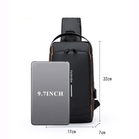 Soldes Exceptionnelles : Sac de Poitrine Antivol Multifonctionnel pour Homme, Style Motard, avec Code, Sac Banane Loisir en Bandoulière