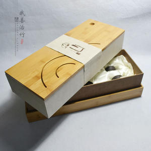 Juego de Té de Bambú Ecológico con Flores Antiguas en Arena Morada, con Caja de Regalo Multifuncional de Bambú y Bandeja para Té - Product Image 2