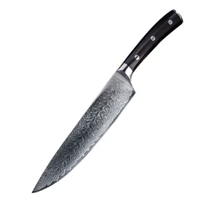 8 inch chuyên nghiệp VG10 67 lớp Damascus thép gỗ mun xử lý sắc nét bếp đầu bếp dao