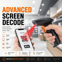 Lecteur de codes-barres 2D/1D/QR sans fil Bluetooth BWHS-25 STD, connexion 3-en-1, support gratuit, compatible 2D/QR pour POS, commerce de détail