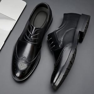 Men's Leather <b>Shoes</b> High End Spring Business Formal <b>Shoes</b> British <b>Style</b> Wedding <b>Shoes</b> and Brogues - Product Image 4