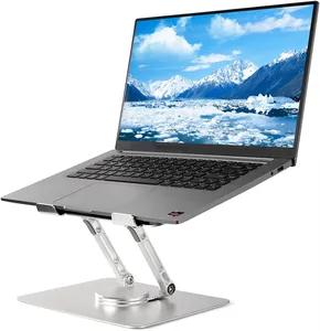 平板电脑垫桌面支架铝合金金属360度旋转升降调节角度双轴办公手机支架