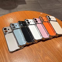 Coque Souple en TPU Couleur Unie de Luxe pour iPhone 17 Air 16 15 Plus 14 12 13 Pro Max Plus, Plaqué Brillant, Antichoc, Housse de Protection