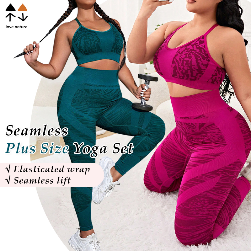 3XL EU/US Size Breathable Solid Sports Shockproof Bra Set Women Two-Piece Yoga Running Seamless Hip-Lifting Fitness Pants