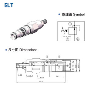 Vanne de réduction de pression à cartouche filetée TPBBB, sortie 13 mm 1/2 po, vanne hydraulique à huile - Product Image 5