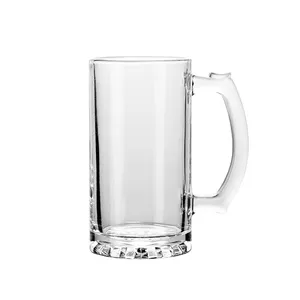 Blinkmax Machine Blowing High Quality Custom Logo 16.57oz 490ml 500ml Beer Glass Mugs Cup With Handle