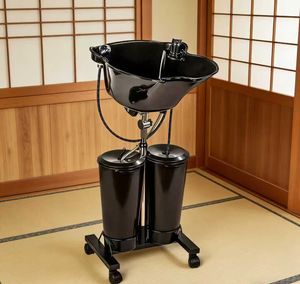 Lavacabezas Eléctrico Portátil Vertical y Móvil de Doble Cubeta, Conectado a Lavabo para Peluquería - Product Image 5