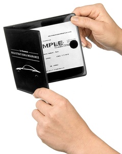 Estuche para documentos de coche de <span class=keywords><strong>PVC</strong></span> de alta calidad 5 \ "X 4,5 \" Regalo promocional Premium para almacenar productos de archivo - Product Image 4