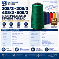 Fil à coudre en polyester filé 100% 20S/3, cône de 100g, haute ténacité, 3 brins, pour jeans, vêtements, machine à coudre industrielle, vente en gros