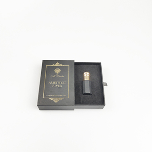 럭셔리 포장 금박 로고 견고한 블랙 박스 3ml 6ml 12ml 오일 롤러 볼 병 서랍 슬라이드 박스 - Product Image 3