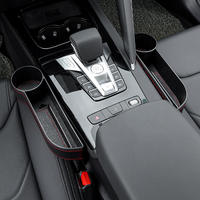 Organisateur latéral de siège de voiture en cuir PU durable fourni par le fabricant, multifonctionnel, avec porte-gobelet et boîte de rangement pour l'espace avant.