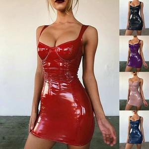 Vestido de Cuero PU Brillante sin Tirantes con Cintura Ajustada para Discoteca, Estilo Sexy 2026 - Product Image 2