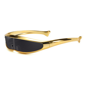 New Electroplated cá heo kính thể thao ngoài trời đi xe đạp Kính mát tương lai Y2K Cat Eye gương ống kính - Product Image 6