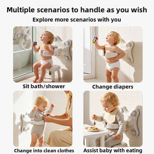 Support de bain mural pliable pour bébé avec hauteur réglable et antidérapant pour le bain des nourrissons et des tout-petits - Product Image 6