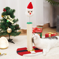 Arbre à chat de Noël, petit, thème Père Noël, style mignon, pour l'hiver, griffoir en sisal, ne perd pas ses fibres