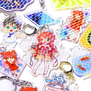 Custom Make Your Own Anime Hologram Plastic Acrylic Charm Keychain